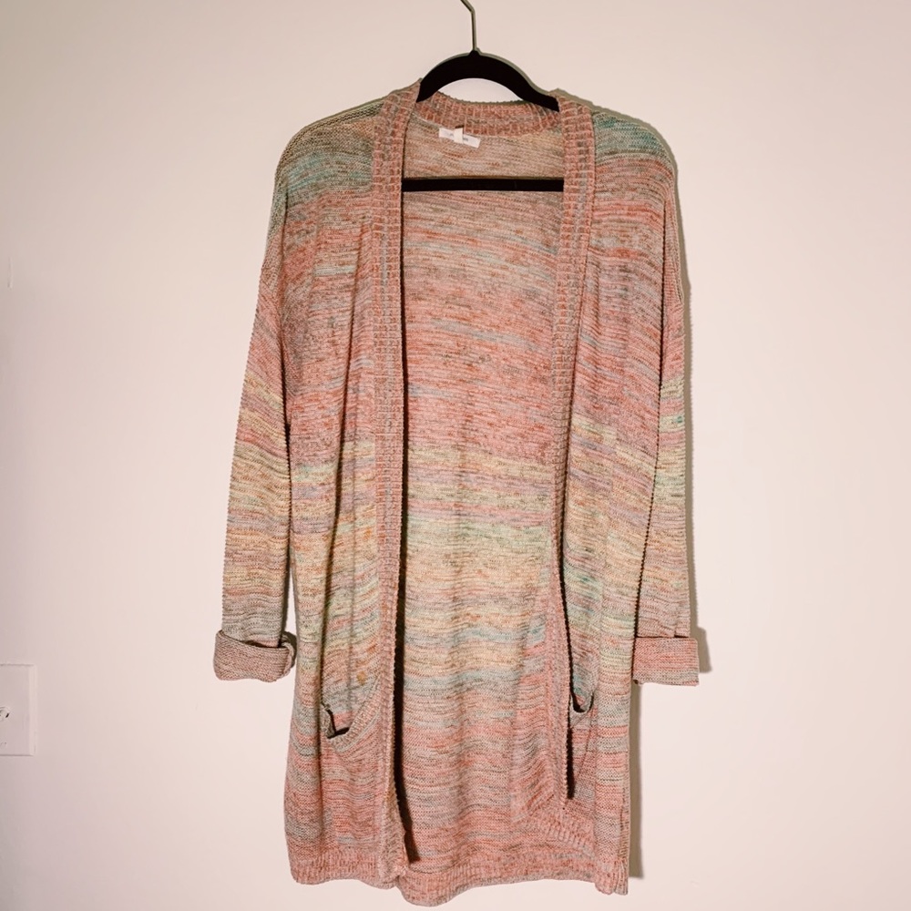 Multi colored duster cardigan